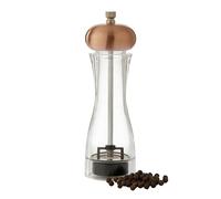 Premier Housewares Small Clear And Copper Salt & Pepper Mill | Acrylic And Copper Finish Grinder | Adjustable Ceramic Mechanism For Precision Seasoning | Tabletop Accessory