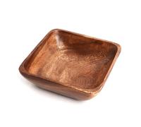 Premier Housewares Small Dark Brown Wooden Fruit Bowl Salad Bowl Serving Bowl Large Bowl Bamboo Fruit Bowl Salad Bowl & Servers 5 cm x 15 cm x 15 cm
