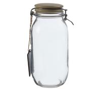 Premier Housewares Small Glass Storage Jar With Grey Ceramic Lid Transparent Jars For Kitchen Storage Coffee Tea Sugar Black Chalkboard On Front