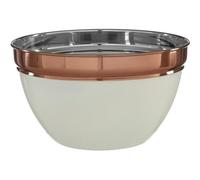 Premier Housewares Small Mixing Bowl Cream And Copper Tones Reflective Silver Finish High Sides Food Bowls For Everyday Use 18cm x 8cm x 18cm