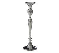 Premier Housewares Small Silver Candlestick/ Candle Holder/ Traditional Design/ Hard Wearing Aluminum/ Handcrafted/ Each Piece Is Unique 15 x 50 x 15