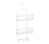 Premier Housewares Small Storage Baskets Shower Shelf Shower Organiser Bathroom Caddy Plastic Shower Caddy Hanging Organiser 52x26x11, White