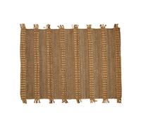 Premier Housewares Small Striped Rug For Living Room/Hand Crafted Hemp Bedroom Rug/Sustainable Rugs For Bedroom W180 x D120 x H1cm Weight 6.1kg.