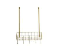 Premier Housewares Smart Design Gold Finish Over The Door Hanger | Versatile Storage Over Door Hooks For Livingroom | Sturdy Hanging Hooks For Kitchen | Durable Over Door Hooks