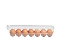 Premier Housewares Interiors By Premier Spacious Clear Plastic 14 Egg Storage Tray With Lid, Practical Egg Storage Tray, Durable Egg Keeping Tray
