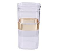 Premier Housewares Square 800ml Canisters Sets Clear With Lid, Transparent Design For Kitchen Storage Tea Coffee Sugar Sets, 11 x 14 x 11 cm