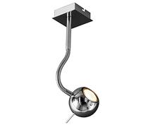 Premier Housewares Square Chrome Ceiling Light Plate Flexible Ball Light