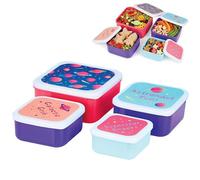 Premier Housewares Stackable Set of 4 Space Design Lunch Boxes | Vibrant Bento Lunch Box for Travelling | Durable Box with Compartments for Kids School | Convenient Lunch Box