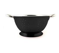 Premier Housewares Stainless Steel Collapsible Colander black Colanders and Food Strainers With Star Shaped Holes Aesthetic Sink Strainer Basket w17 x d14 x h10cm