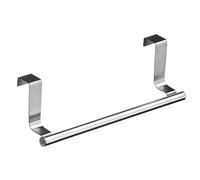 Premier Housewares Stainless Steel Over Door Tower Rail | Versatile Hanging Kitchen Towel Rail | Sleek Tea Towel Holders For Kitchen | Slim Towel Holder for Home, Bathroom, Silver