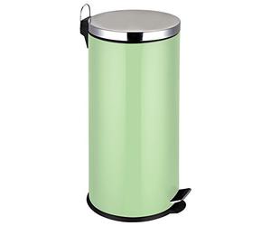 Premier Housewares Stainless Steel Pedal Bin, Green, 30 Litres, 36 x 30 x 65 cm