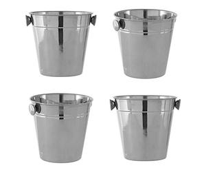Premier Housewares Stainless Steel Shiny Finish Ice Bucket Wine Cooler Bucket Ice Bucket For Home Bar/For Beverages Travel-Friendly H50 x W25 x D50 cm