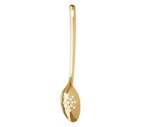 Premier Housewares Stainless Steel Spoon Stain Resistant Spoon For Non Stick Pan With Gold Handle Spoons & Turners For Food 4 x 33 x 7