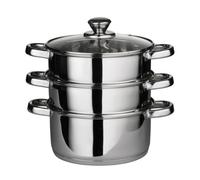 Premier Housewares Steamer, stainless steel, glass lid, Ø22 x H25 cm, Silver