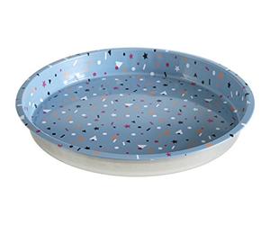 Premier Housewares Stellar Serving Tray, Round, Tin, Blue, 33 x 33 x 4 cm