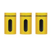 Premier Housewares Storage Biscuit Tin for Biscuit Jar And Cookie Jars For Biscuits - Yellow Set of 3 Canisters Sets For The Kitchen 18 x 10 x 10 cm