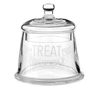 Premier Housewares Storage Jar Bell Shaped Glass Jars Clear Glass Storage Jars With Lids Ribbon Graphic Coffee Jar 12 X 12 X 19 Cm