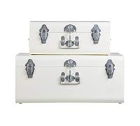 Premier Housewares Storage Trunks, Ivory, Set of 2