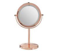 Premier Housewares Stunning Led Backlit Table Mirror With Sling Stand, Chrome Mirror For Shaving, Dressing Table, Vanity Mirror In Rose Gold Rose Gold One Size