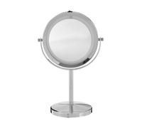 Premier Housewares Stunning Led Backlit Table Mirror With Sling Stand, Chrome Mirror For Shaving, Dressing Table, Vanity Mirror In Silver Silver One Size