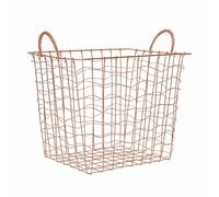 Premier Housewares Stylish Basket, Metal, Gold, Large