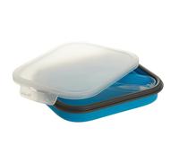Premier Housewares Stylish Blue Collapsible Lunch Box | Vibrant Bento Lunch Box For Travelling | Durable Lunch Box With Compartments For Kids School | Space Saving Lunch Box