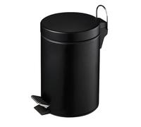 Premier Housewares Stylish Design 3Ltr Turqoise Pedal Bin, Compact Composite Bin For Kitchen, Convenient Bin With Handle in Black Premier Housewares Black