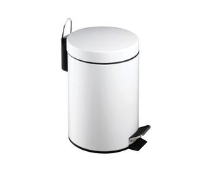 Premier Housewares Stylish Design 3Ltr Turqoise Pedal Bin, Compact Composite Bin For Kitchen, Convenient Bin With Handle in White Premier Housewares White
