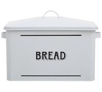 Premier Housewares Stylish Design White Metal Bread Bin | Durable Bread Bin For Dining Table | Spacious Bread Container For Kitchen | Practical Small Bread Bin For Breakfast