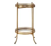 Premier Housewares Stylish Gold Finish Mirrored Tray Table, Stable Kitchen Side Table For Breakfast, Robust Breakfast Table Premier Housewares Gold
