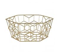 Premier Housewares Stylish Matte Gold Fruit Basket | Functional Design Fruit Basket For Livingroom | Durable Fruit Basket For Kitchen | Metal Constructed Exotic Fruit Basket