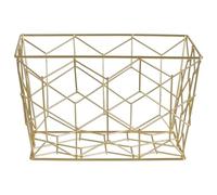 Premier Housewares Stylish Matte Gold Storage Basket | Functional Design Storage Basket For Kitchen | Durable Decorative Basket For Storage | Metal Wire Constructed Storage Basket