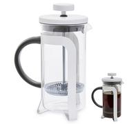 Premier Housewares Stylish Matte White Cafetiere 350ml | Advanced Filtration System Small Cafetiere For Kitchen | Comfortable Grip Stainless Steel Coffee Brewer For Breakfast