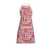 Premier Housewares Stylish Red Apron | 100% Cotton Kitchen Apron with Adjustable Strap | Two Front Pockets | Perfect for Cooking and Baking at Home