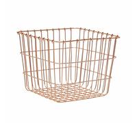 Vertex Copper Plated Square Storage Basket, Brown