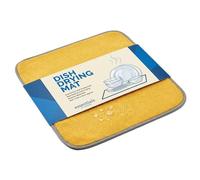 Premier Housewares Stylish Yellow Dish Drying Mat for Kitchen Sink|Super Absorbent Dish Drainer Mat|Quick-Dry Foldable Mat for Counter|Highly Absorbent Mat for Dining Table