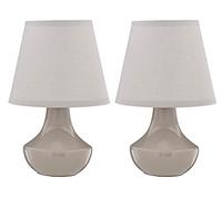 Premier Housewares Table Lamp, Ceramic, E14, Grey