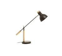 Premier Housewares Table Lamp Study Matte Black Table Lamp Adjustable Nordic Design with Renewable Rubberwood folding desk lamp for Focused Lighting, Ideal for Home and Office, 16cm x 57cm x 68cm