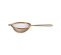 Premier Housewares Tea Strainer Gold Sieve Fine Mesh Round Stainless Steel Durable Kitchen Sieve For Daily Use Rice Sieve With Tapered Handle 8 x 3 x 18