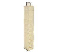 Premier Housewares Ten Section Hanging Shoe Organiser - 1 Piece, Cream,28 x 15 x 120 centimeters, Beige