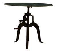 Premier Housewares Three Leg Small Green Marble Iron Table, Industrial-style Black Finish Metal Table, Functional Side Table Premier Housewares Green
