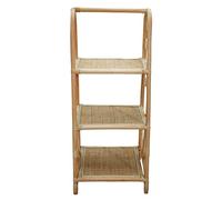 Premier Housewares Three Tier Shelving Unit/Eco-Friendly Rattan Shelving Unit for Living Room/Portable Sturdy Storage Shelving Unit W45 x D45 x H107cm.