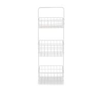 Orsina Three Tier White Storage Caddy For Utility Room, Rectangular Wire Caddy, Versatile 3 Tier Bathroom Caddy