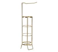 Premier Housewares Toilet Roll Holder, Iron Wire, Gold, 16 x 21 x 62 cm
