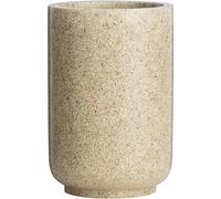 Premier Housewares Toothbrush Tumbler Toothbrush Holder Polyresin Natural Stone Toothbrush Cup Toothbrush Holders Cotton Pads Holder H11xW7xD7
