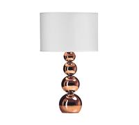 Premier Housewares Touch Table Lamp, Brushed Chrome Base With White Fabric Shade, Easy Touch Control With UK Plug, Sleek in Rose Gold Premier Housewares Rose Gold