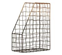 Premier Housewares Two Toned Magazine Holder Black And Rose Gold File Holders Iron Frame Magazine Rack For Stacking Up Books Magazine Newspapers Files