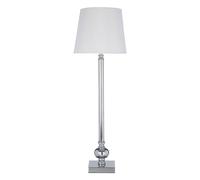 Premier Housewares Ursula Table Lamp with Off White Shade, White