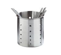 Premier Housewares Utensil Holder - Brushed Stainless Steel,H13 x W13 x D13cm, Silver