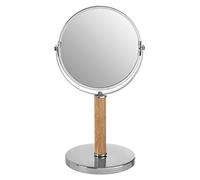 Premier Housewares Vanity Mirror, Bathroom, Makeup, Rubberwood, Cassini - Silver